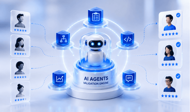 Multi agent AI engine for candidate skill validation and automated interviews